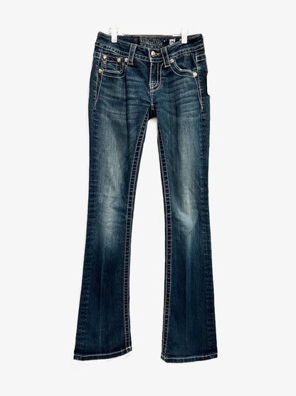 Miss Me Signature Bootcut Jeans w/ Gold Cross Pockets - 25