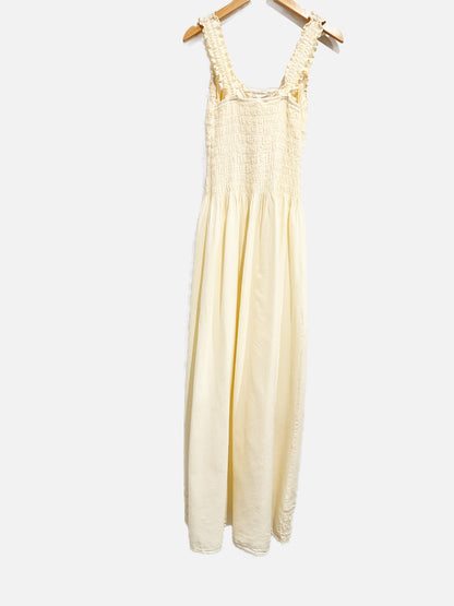 NN Cream Lace Up Cotton Maxi Dress - Small