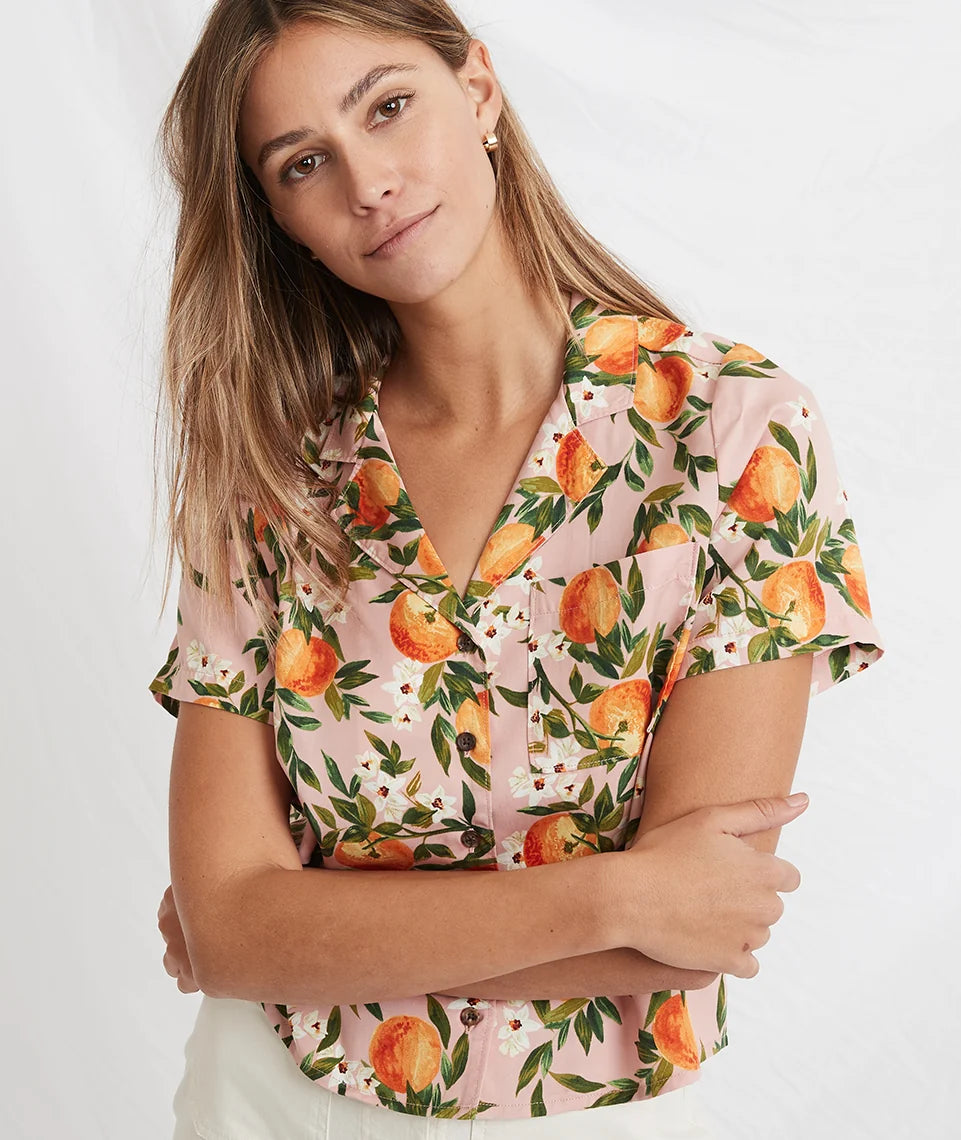 Marine Layer Pink Peach Button Down - Small