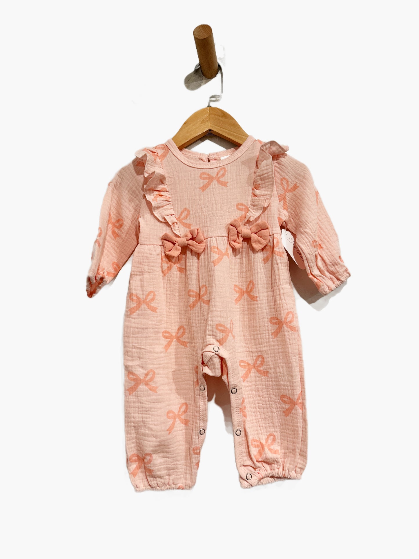 Girls Pink Bow Onesie - 70