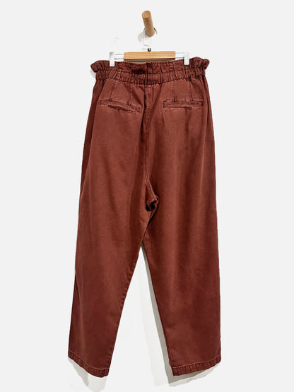 Free People Burgundy Pleated Pants - Large