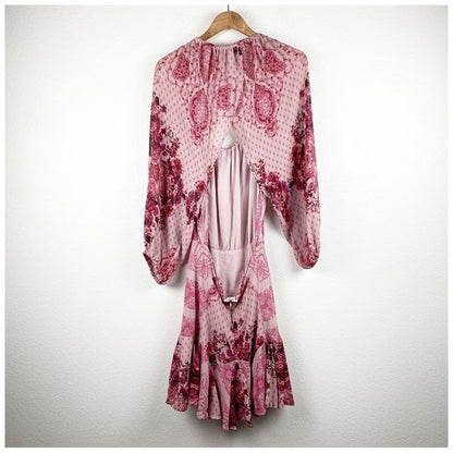 Free People NWT 7 Wonders Paisley Print Mini Dress Size Medium