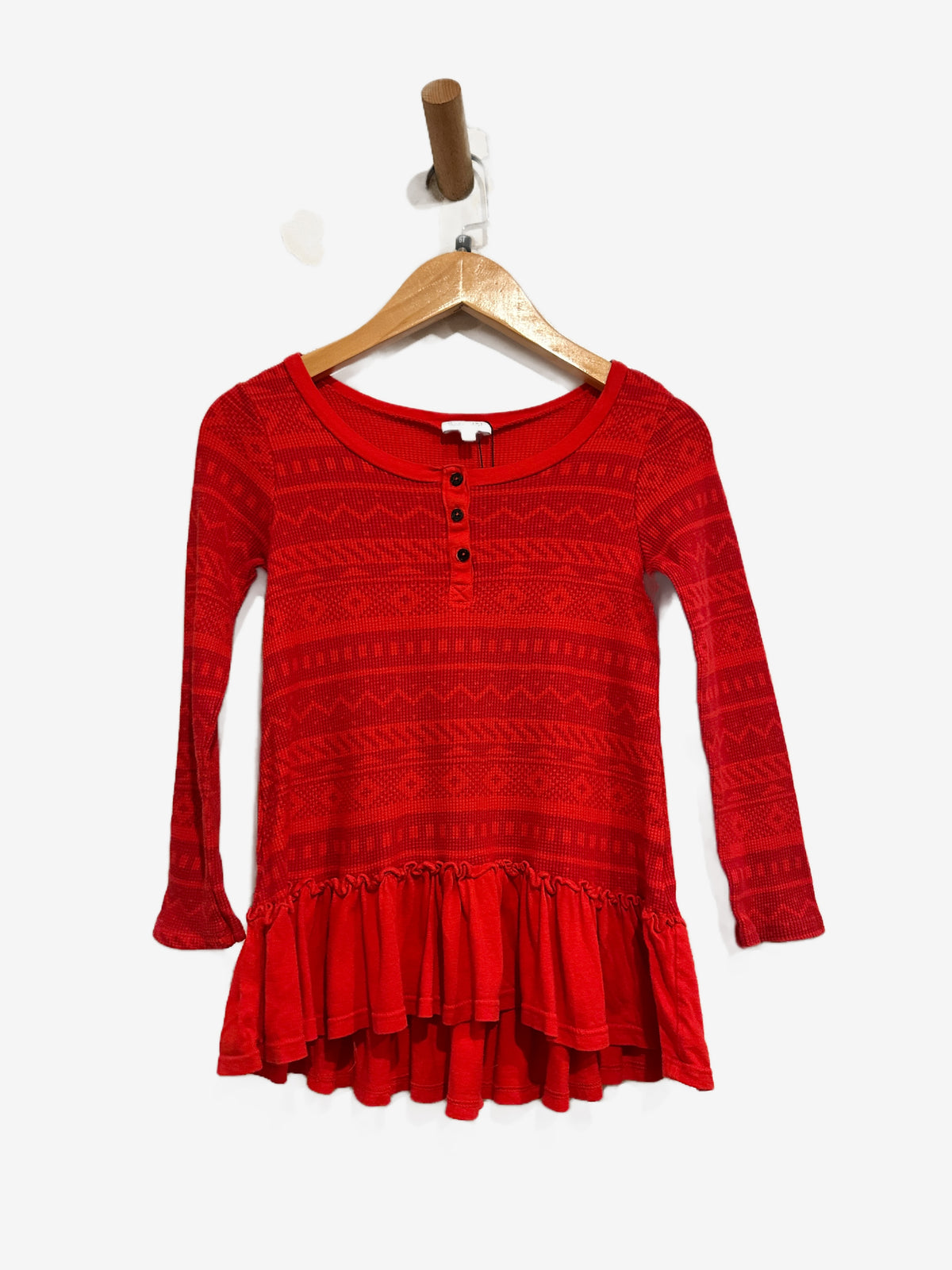 Splendid Red Printed Ruffle Thermal - 6X
