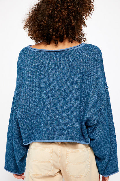 Free People Bardot Sweater in Serenity - Small