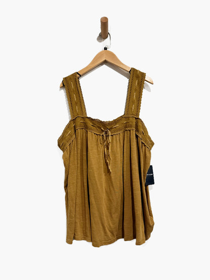 NWT Lucky Brand Square Neck Lace Tank in Tapenade - XL