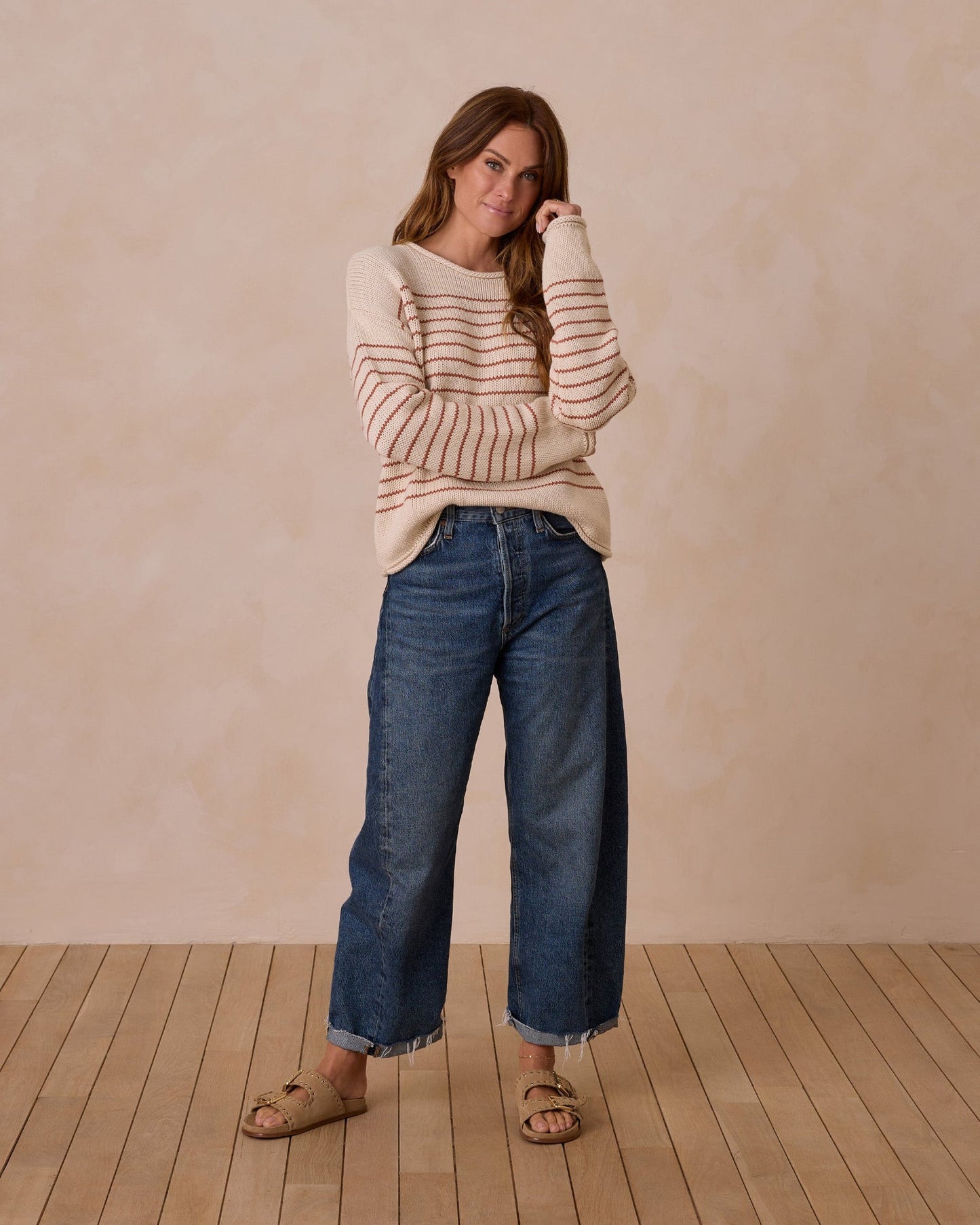 Rylee + Cru Jacques Sweater Poppy Stripe - XS