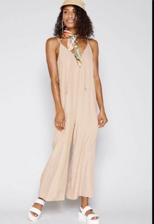 Sadie & Sage Yellow Stripe Jumpsuit - Small