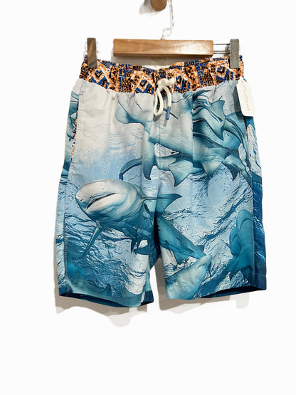 Kids These Days Shark Print Board Shorts - 10