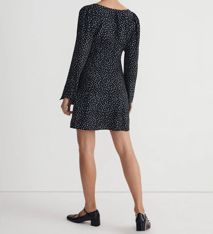 Madewell Black Floral LS Mini Dress - 6