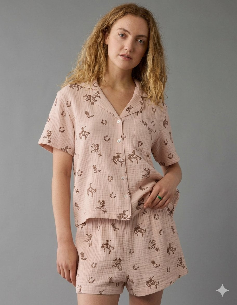 American Eagle Western Cotton Gauze PJ Set - Medium