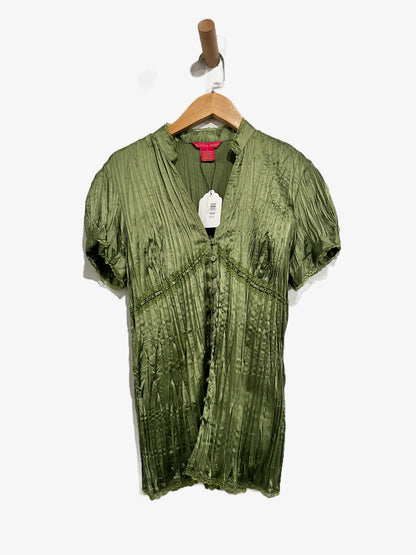 Sunny Leigh Y2K Green Lace Blouse - Small