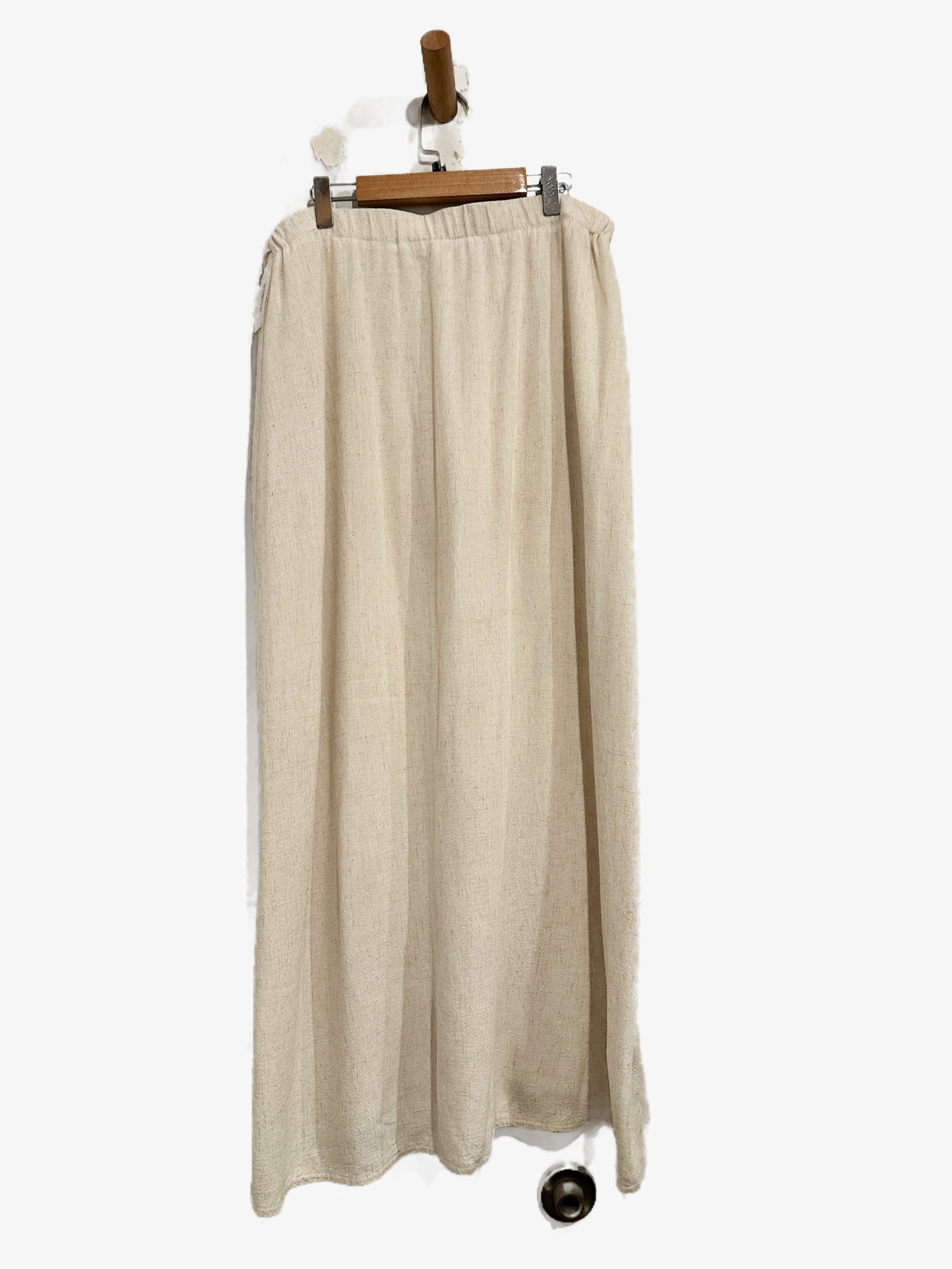 Elleven Cream Linen Blend Maxi Wrap Skirt - Large