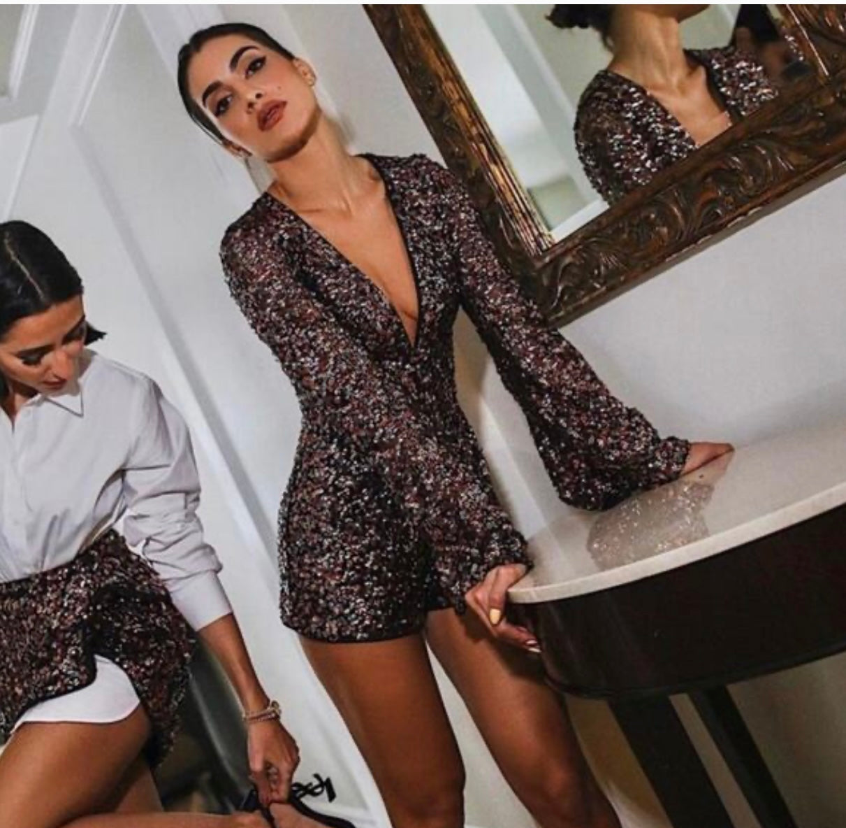 Camila Coelho Sequin Romper - Medium