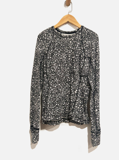 Lululemon Its Rulu Run Long Sleeve Shirt in Venture Floral Alpine White Black - 8