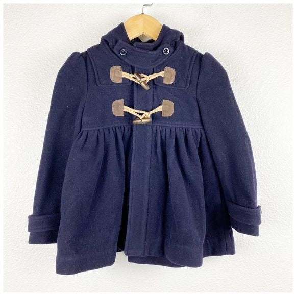 Ralph Lauren Kid’s Navy Toggle Wool Blend Coat Size 5