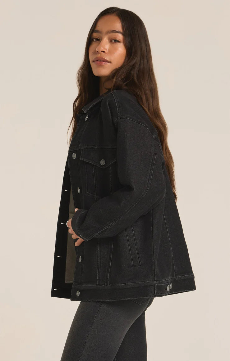 Z Supply Miles Denim Jacket in Black Sand - Large