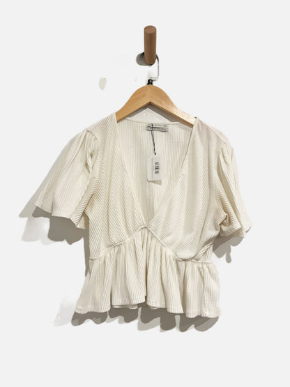 Urban Outfitters Rory Ribbed Plunging Babydoll Top- Medium