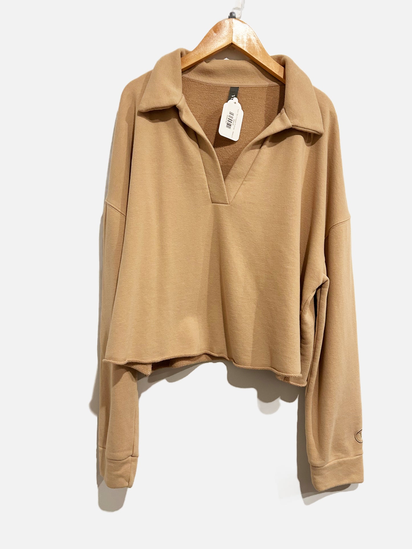 Vuori Sedona Polo Long Sleeve Pullover in Coconut - Medium