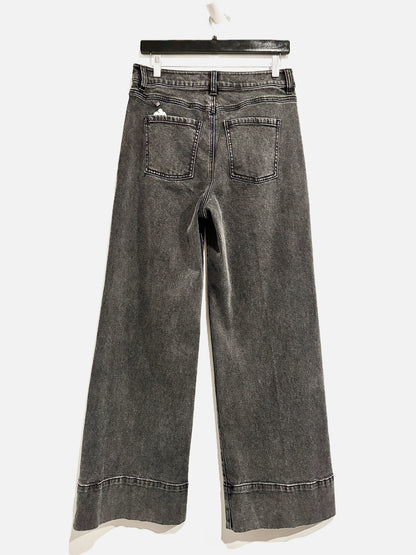Cabi Lennox Faded Black Wide Leg Jean - 4