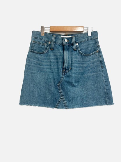 Madewell Rigid Denim A-Line Mini Skirt in Lakeline Wash - 25