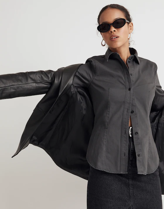 Madewell Gray Button Down -00