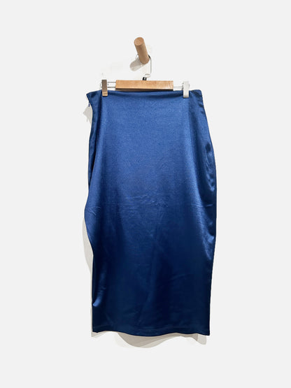 Lulus Blue Satin Skirt Set - Large