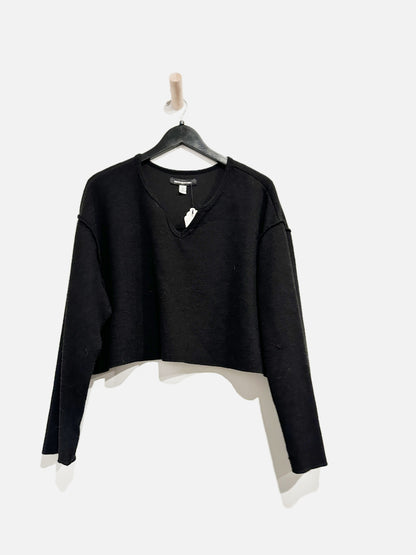 Urban Outfitters Black Cropped LS Top - Large
