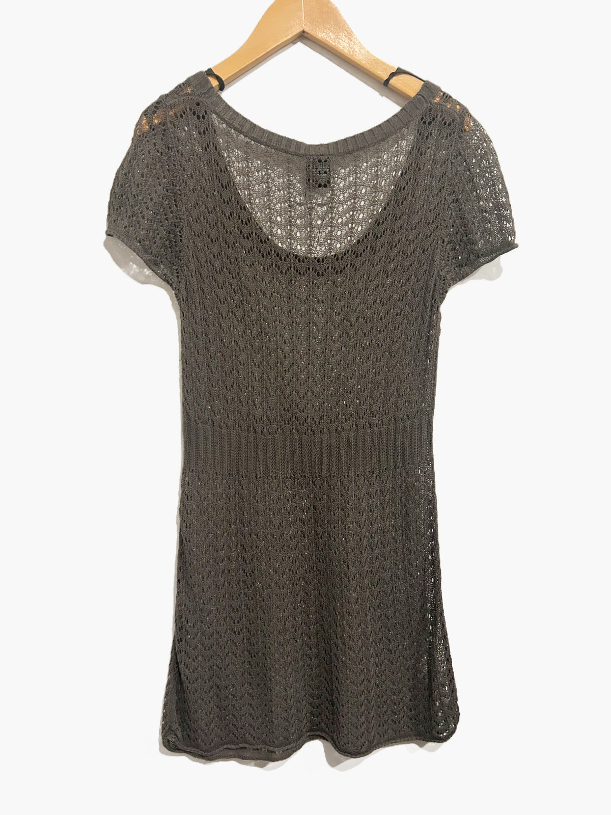 Babystyle Y2K Grey Open Knit Tunic - Large