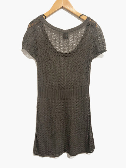 Babystyle Y2K Grey Open Knit Tunic - Large