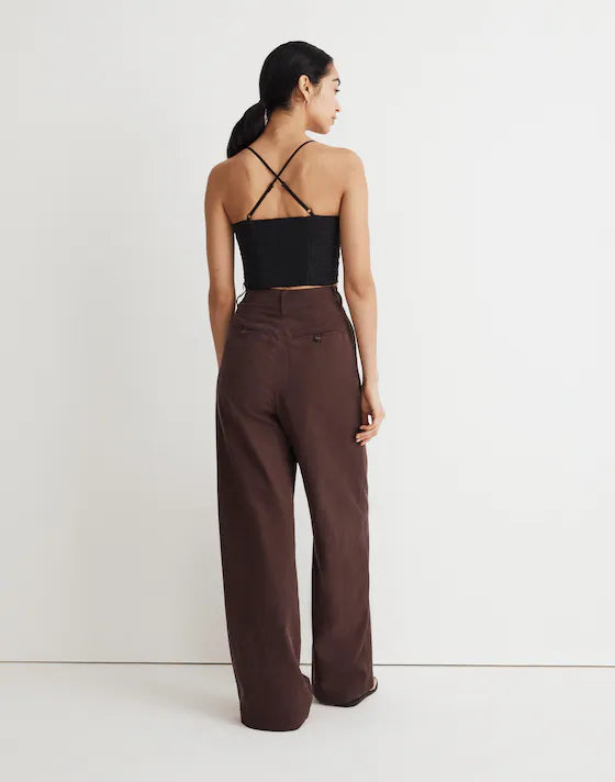 Madewell The Harlow Wide-Leg Pant in Chocolate Raisin - 8