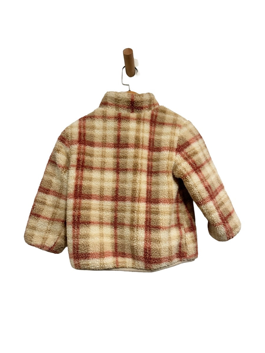 Zara Kids Cream and Pink Plaid Jacket - 4/5
