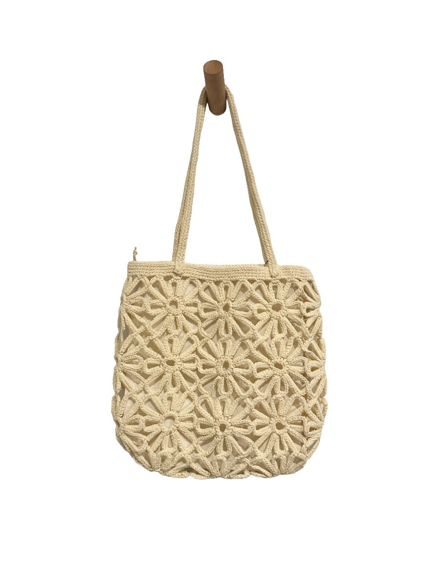 Floral Crochet Shoulder Bag