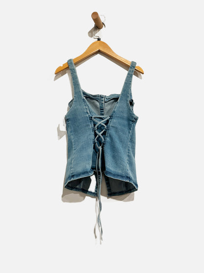 Free People A Moment In Time Denim Vest - Small