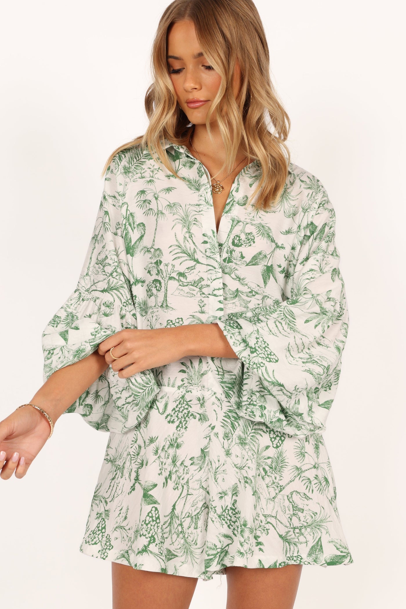 Petal + Pup Green Elsa Romper - XL