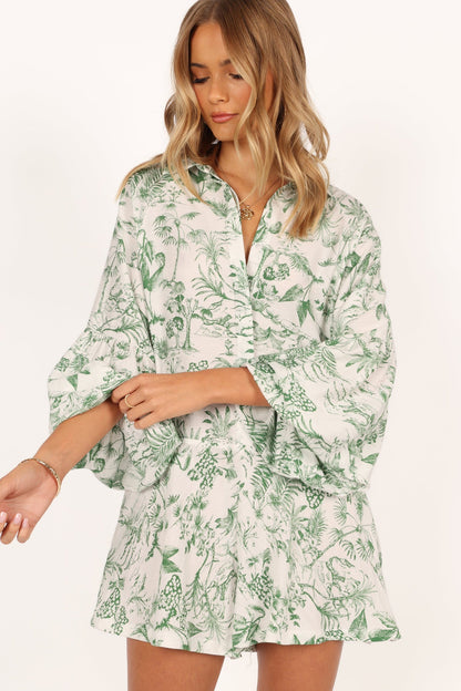 Petal + Pup Green Elsa Romper - XL