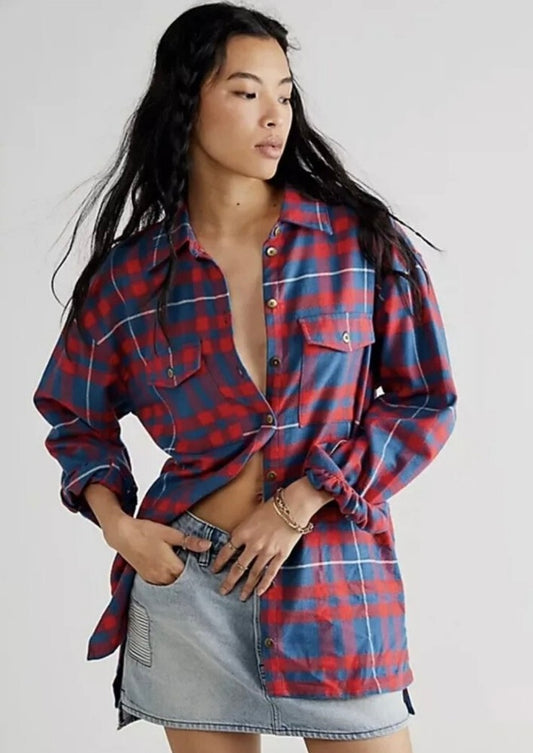 Spell Red and Blue Basecamp Flannel - XS