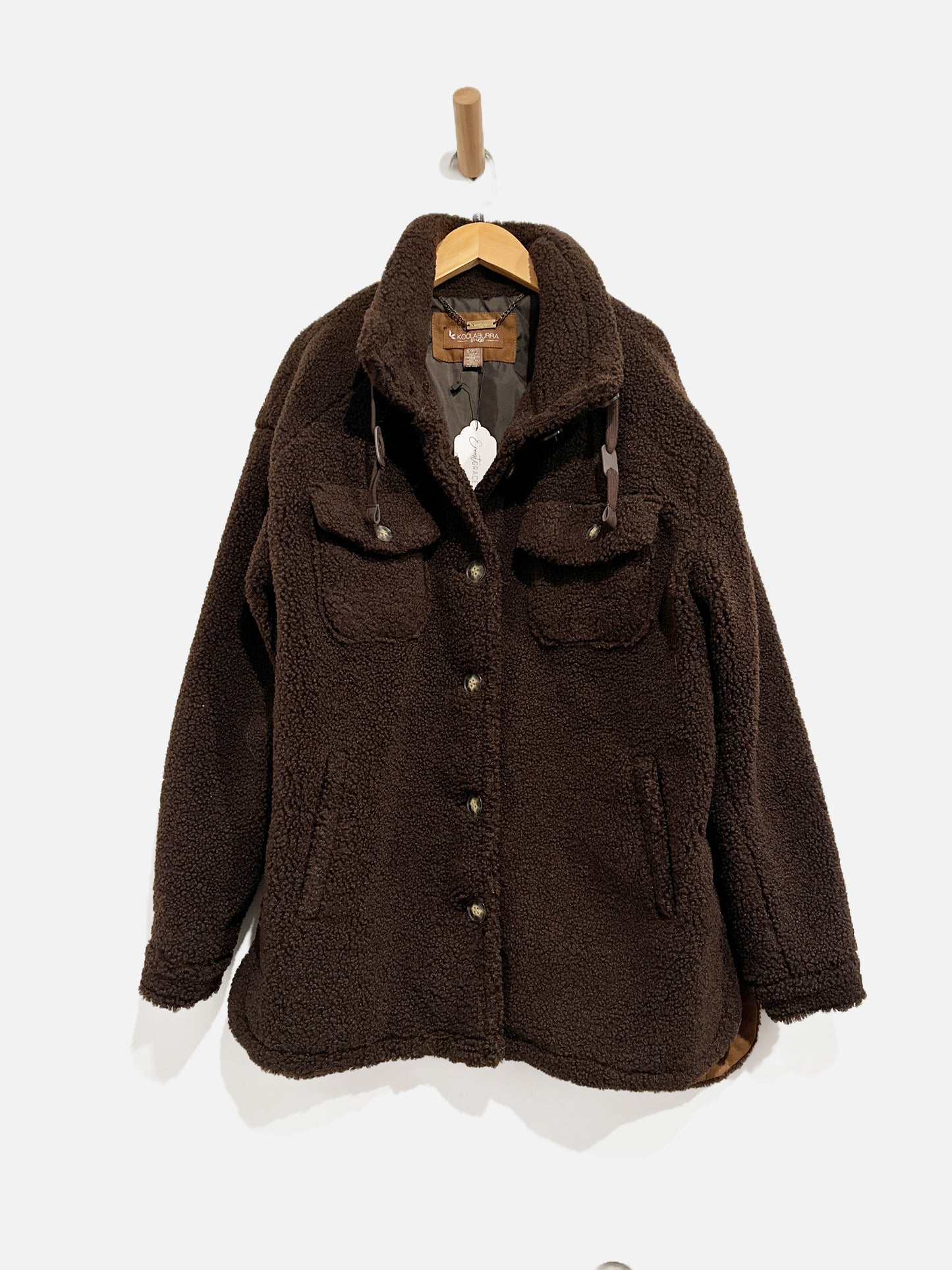 Koolaburra By Ugg Brown Shearling Button Front Jacket - Small