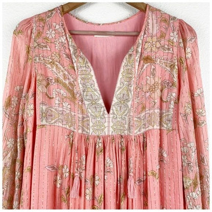 Spell And The Gypsy Collective Hendrix Boho Midi Dress in Dusty Pink Size Small