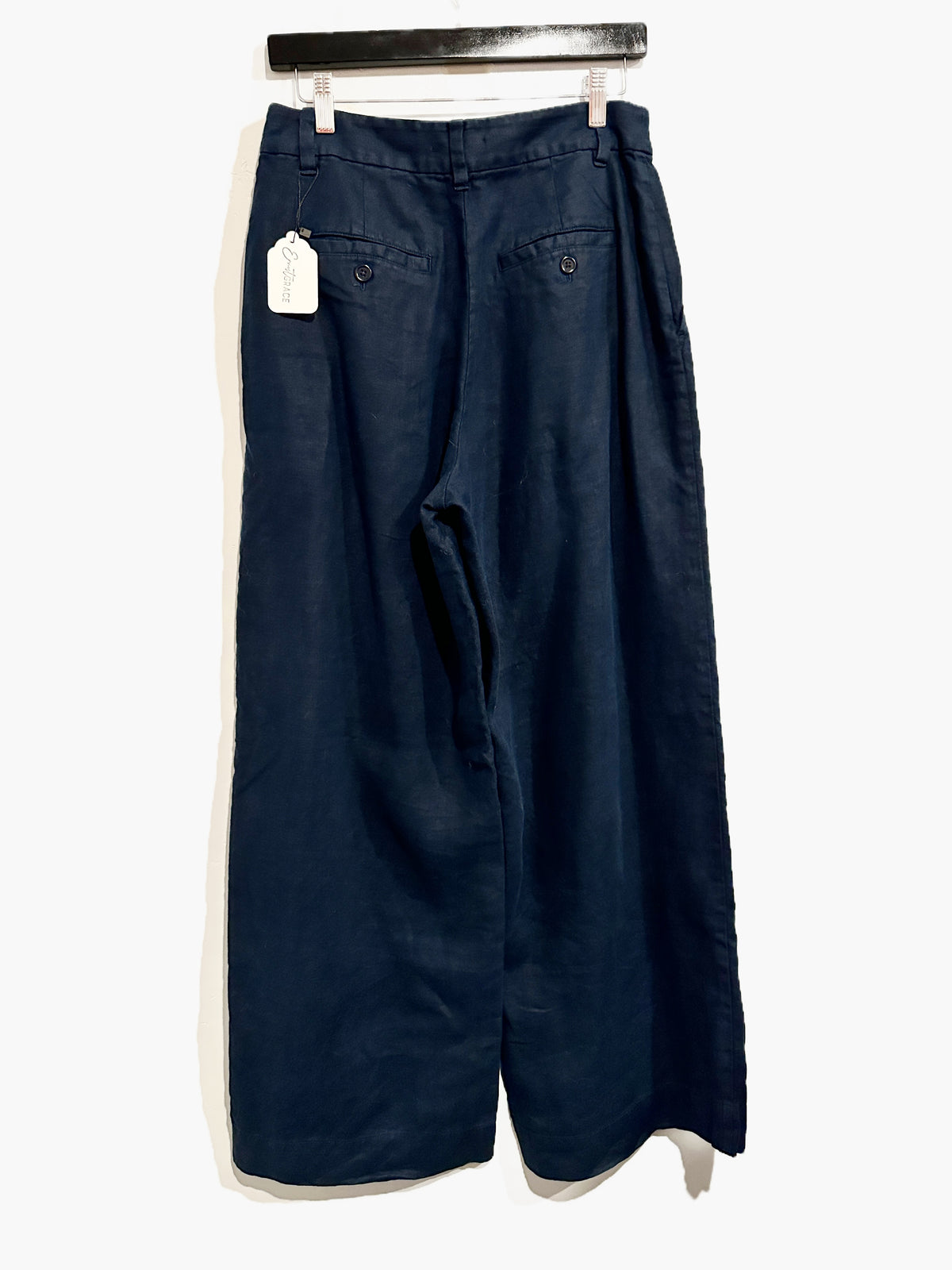 Madewell The Harlow Wide-Leg Linen Pant in Deep Indigo - 4