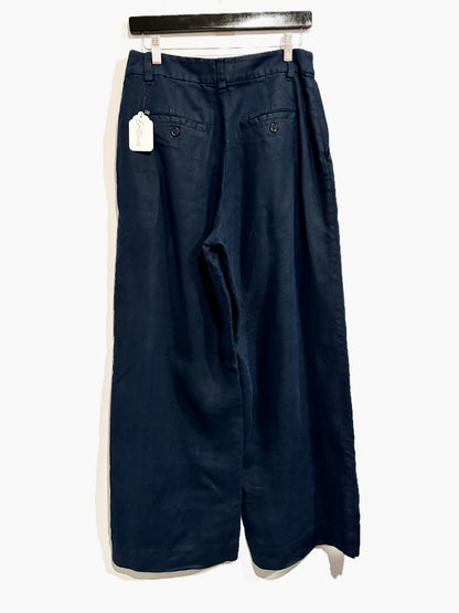 Madewell The Harlow Wide-Leg Linen Pant in Deep Indigo - 4