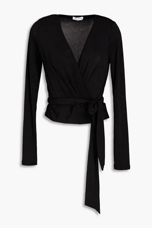 Good American Black Wrap Top - 5