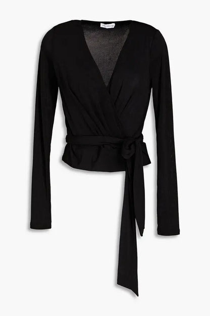 Good American Black Wrap Top - 5