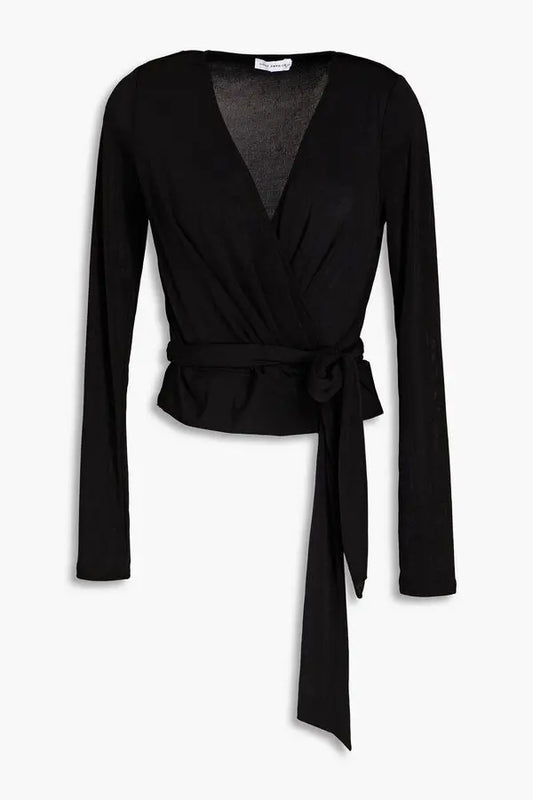 Good American Black Wrap Top - 5