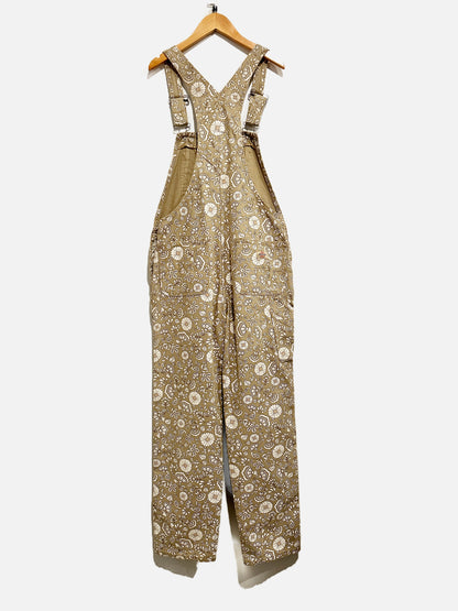 Dickies Tan and White Floral Overalls - Small