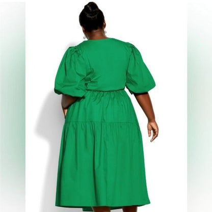 City Chic NWT Vienna Maxi Dress in Vivid Green Size 18