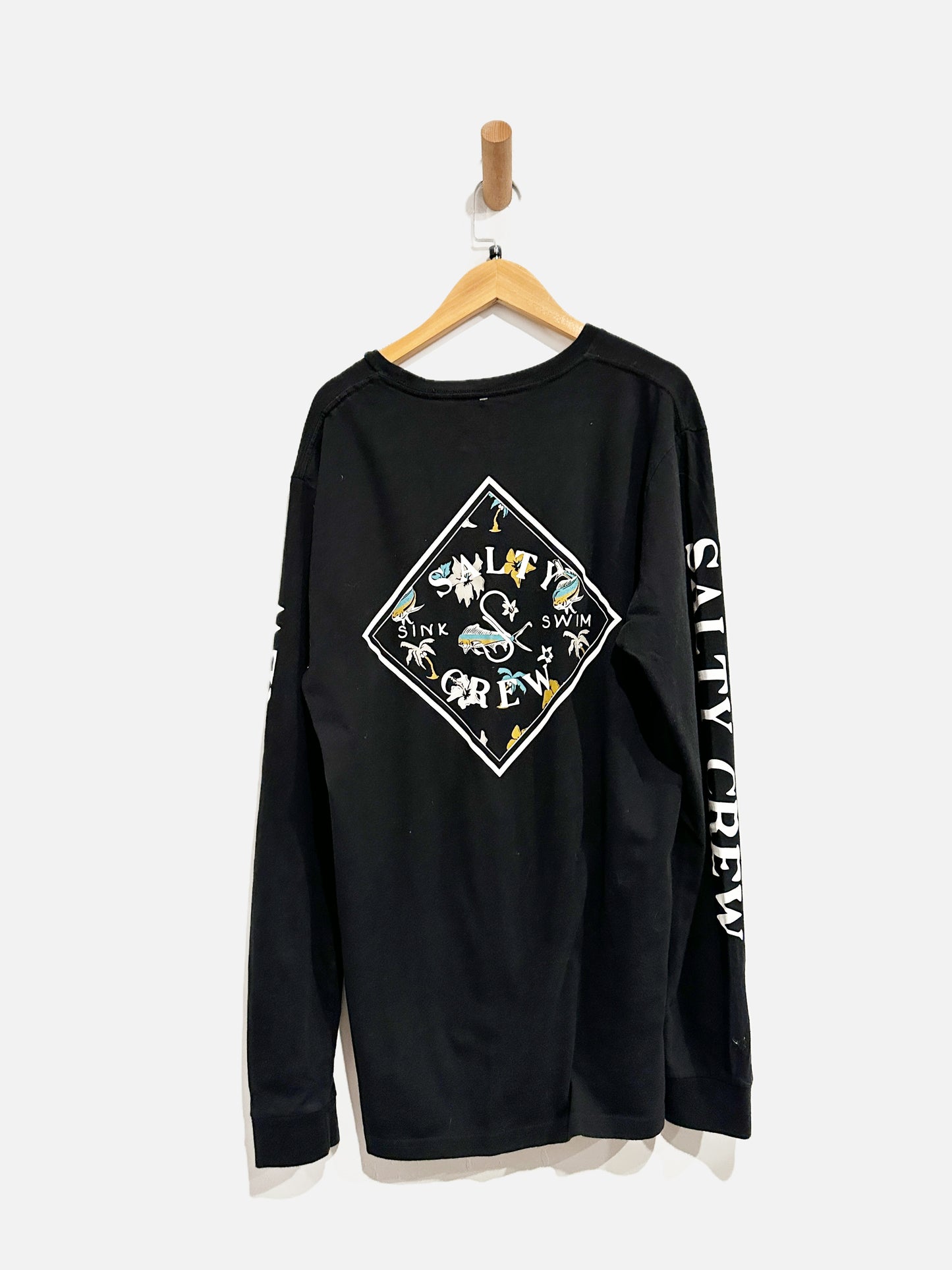 Salty Crew Black Tropical Graphic LS - Medium
