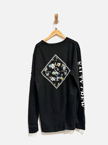 Salty Crew Black Tropical Graphic LS - Medium