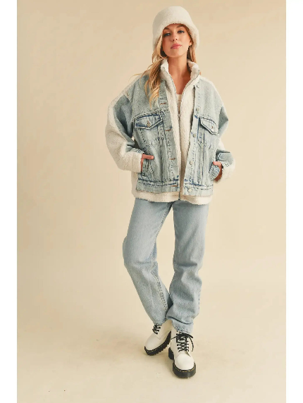 Mable Denim and Sherpa Jacket - Small