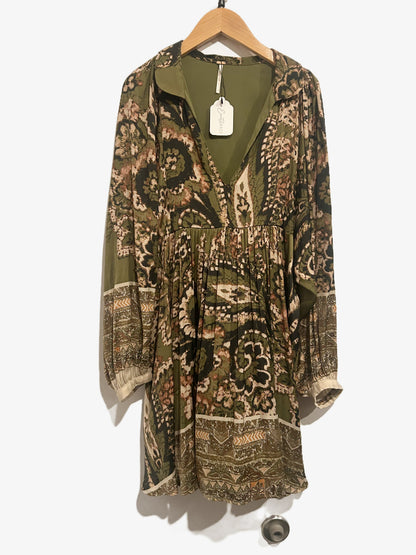 Free People Say You Love Me Mini Dress in Green Combo - Small