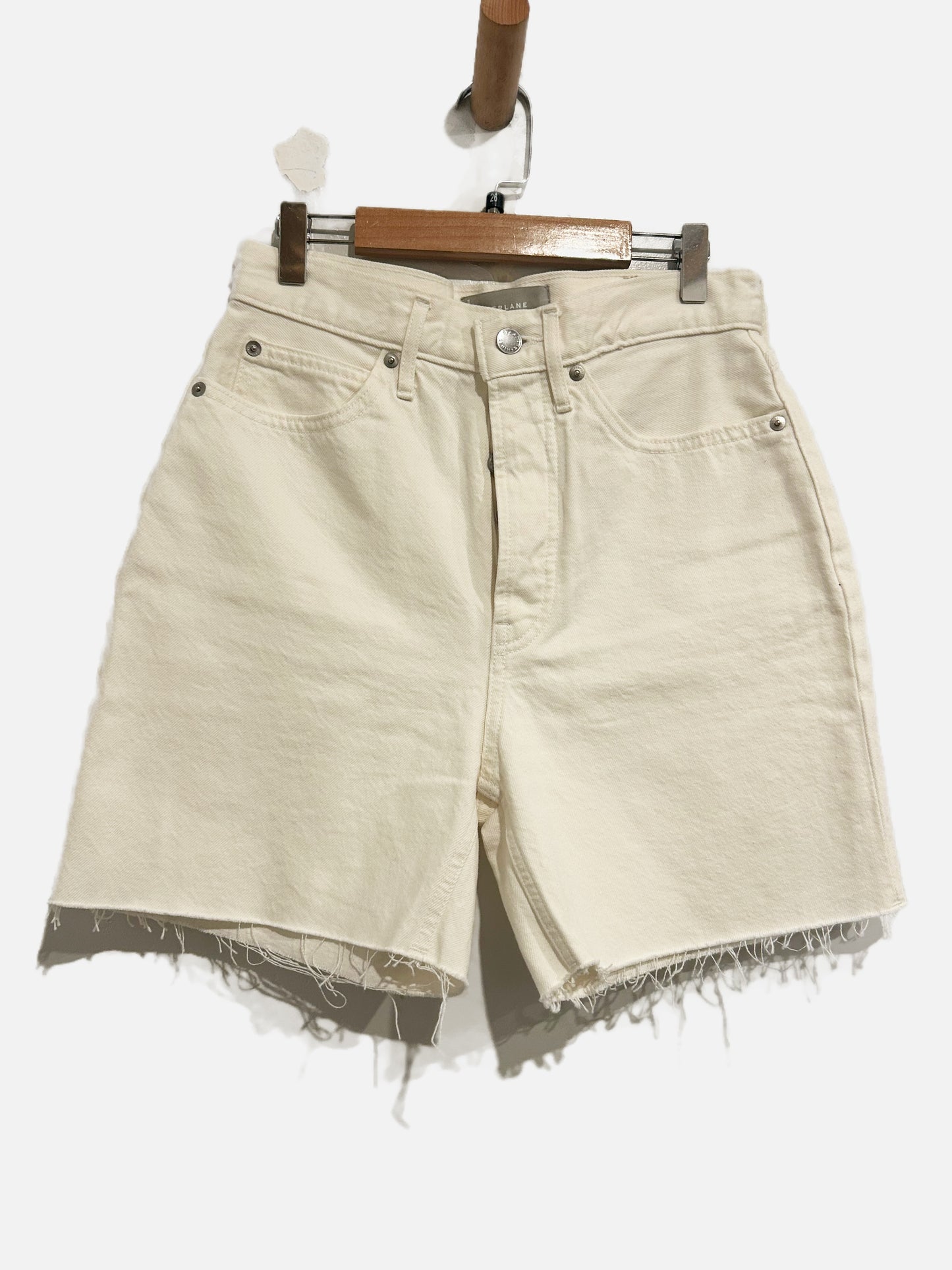 Everlane White Rigid Way-High Shorts - 26